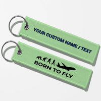 Thumbnail for Born To Fly Key Chains - Light Green - Personalized