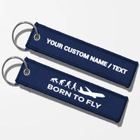 Thumbnail for Born To Fly Key Chains - Navy Blue - Personalized
