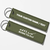 Thumbnail for Born To Fly (Glider) Key Chains - Green Army - Personalized