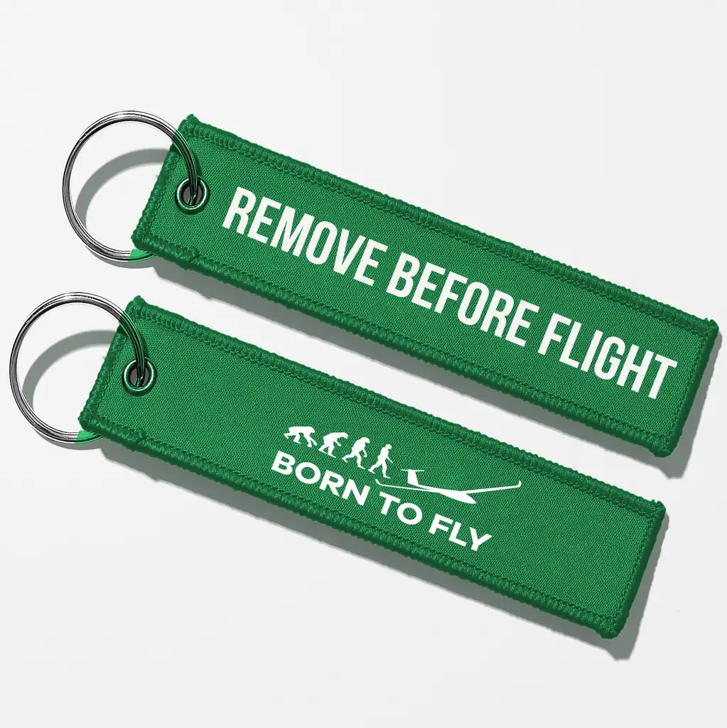 Born To Fly (Glider) Key Chains - Green - Remove Before Flight