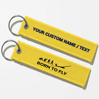 Thumbnail for Born To Fly (Glider) Key Chains - Yellow - Personalized