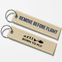 Thumbnail for Born To Fly (Helicopter) Key Chains - Beige - Remove Before Flight