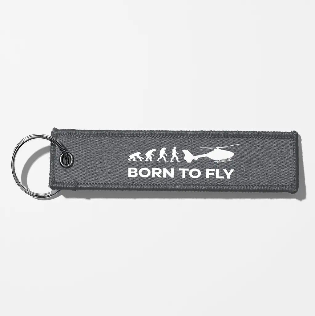 Born To Fly (Helicopter) Key Chains - Gray