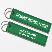 Thumbnail for Born To Fly (Helicopter) Key Chains - Green - Remove Before Flight