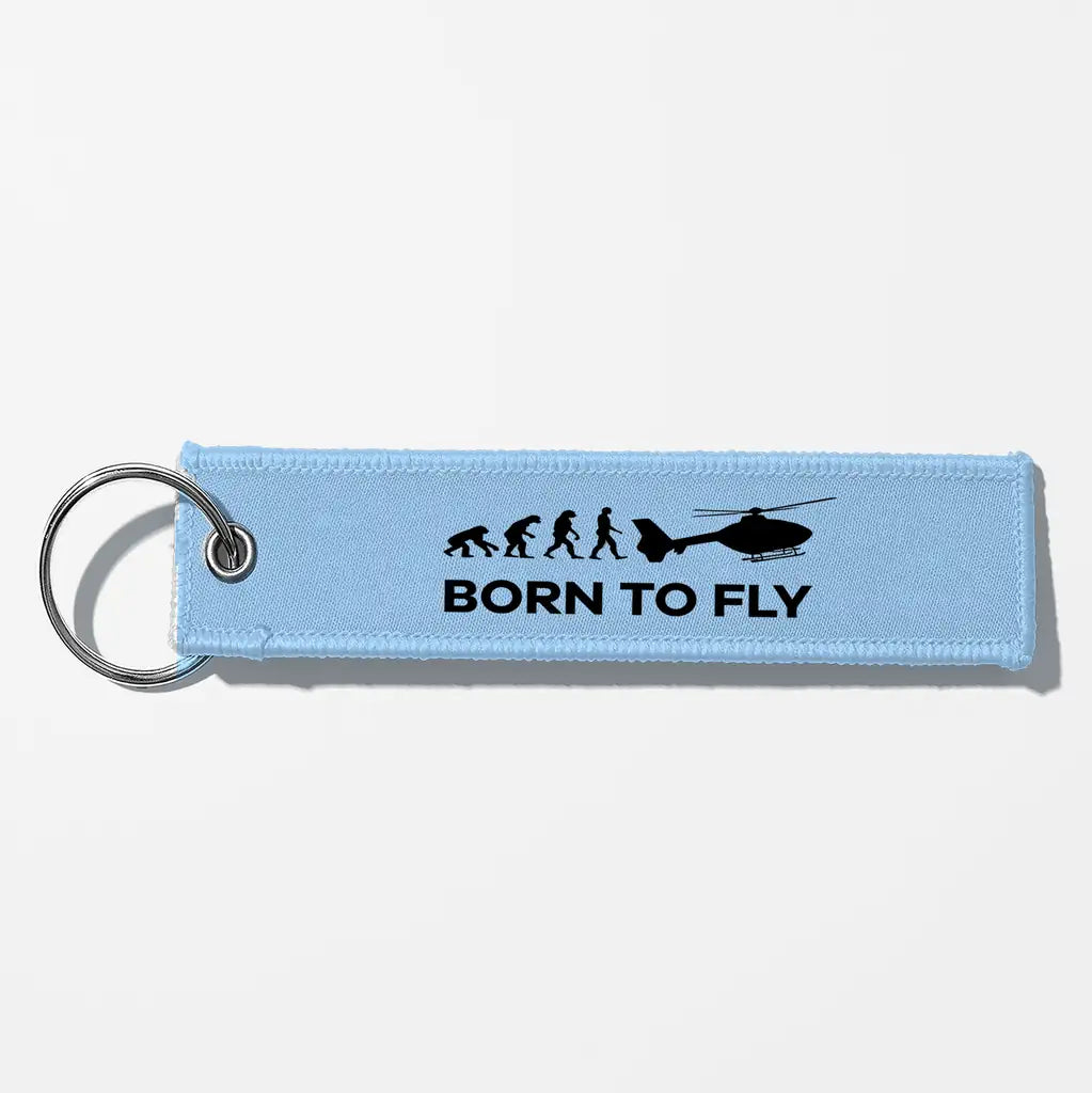 Born To Fly (Helicopter) Key Chains - Light Blue
