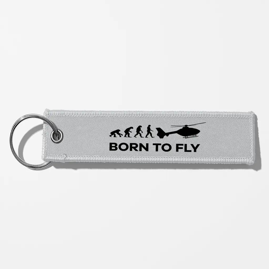 Born To Fly (Helicopter) Key Chains - Light Gray