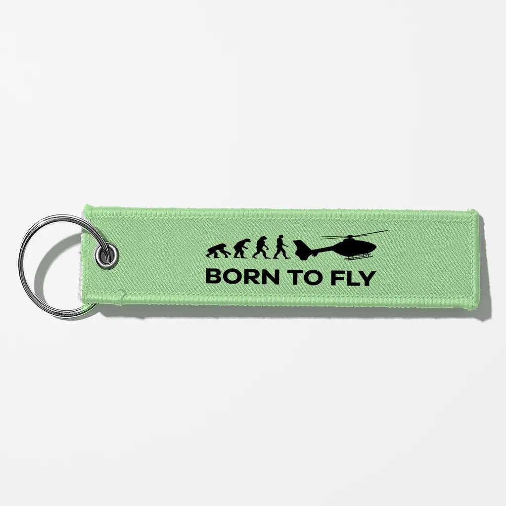 Born To Fly (Helicopter) Key Chains - Light Green