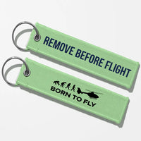 Thumbnail for Born To Fly (Helicopter) Key Chains - Light Green - Remove Before Flight