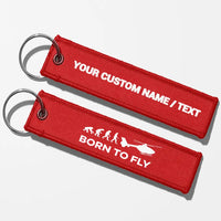 Thumbnail for Born To Fly (Helicopter) Key Chains - Red - Personalized