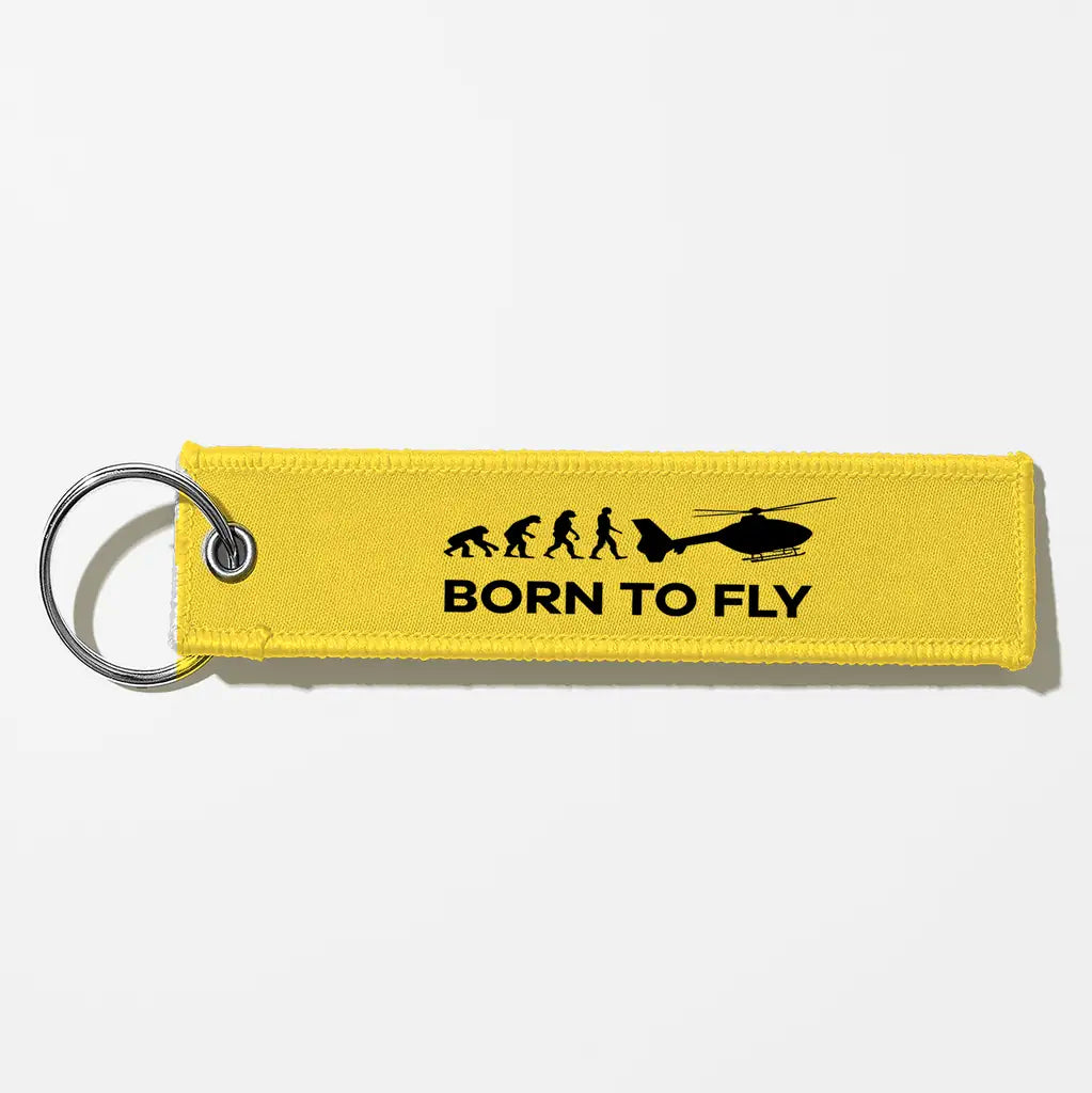 Born To Fly (Helicopter) Key Chains - Yellow