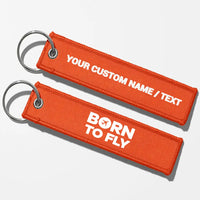 Thumbnail for Born To Fly Special Key Chains - Orange - Personalized
