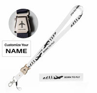 Thumbnail for Born To Fly seat belt lanyard - white with name