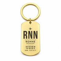 Thumbnail for Bornholm Airport RNN — Ronne - Key Chain - Original Design - Gold