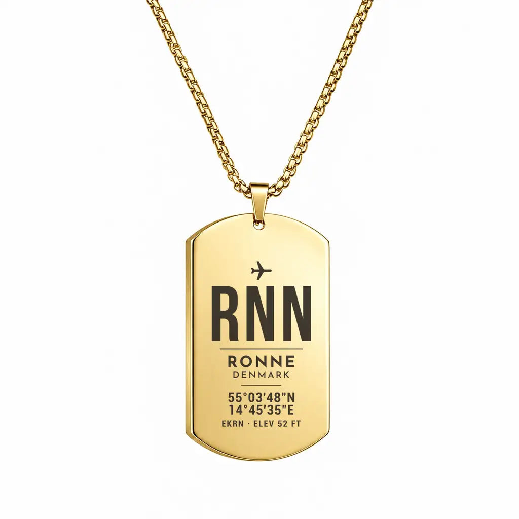Bornholm Airport RNN — Ronne - Necklace - Original Design - Gold