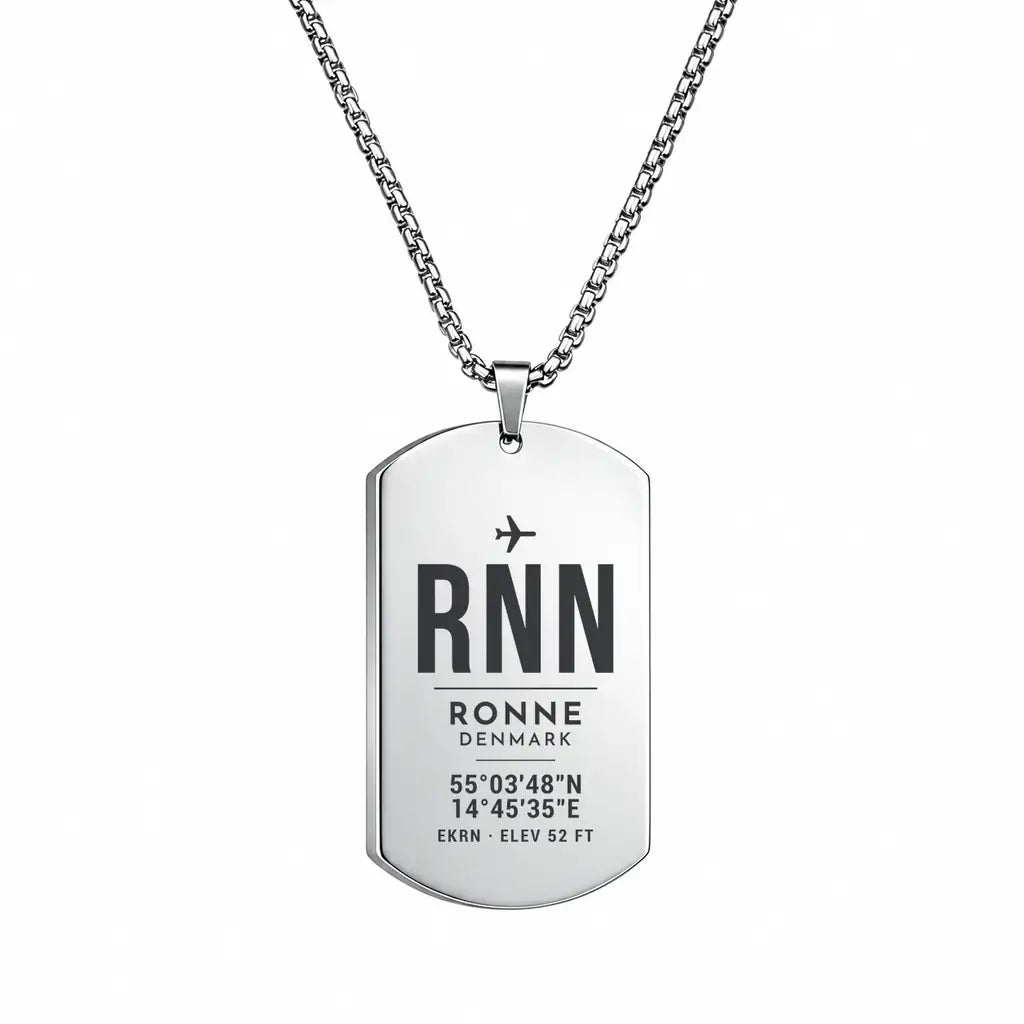 Bornholm Airport RNN — Ronne - Necklace - Original Design - Silver