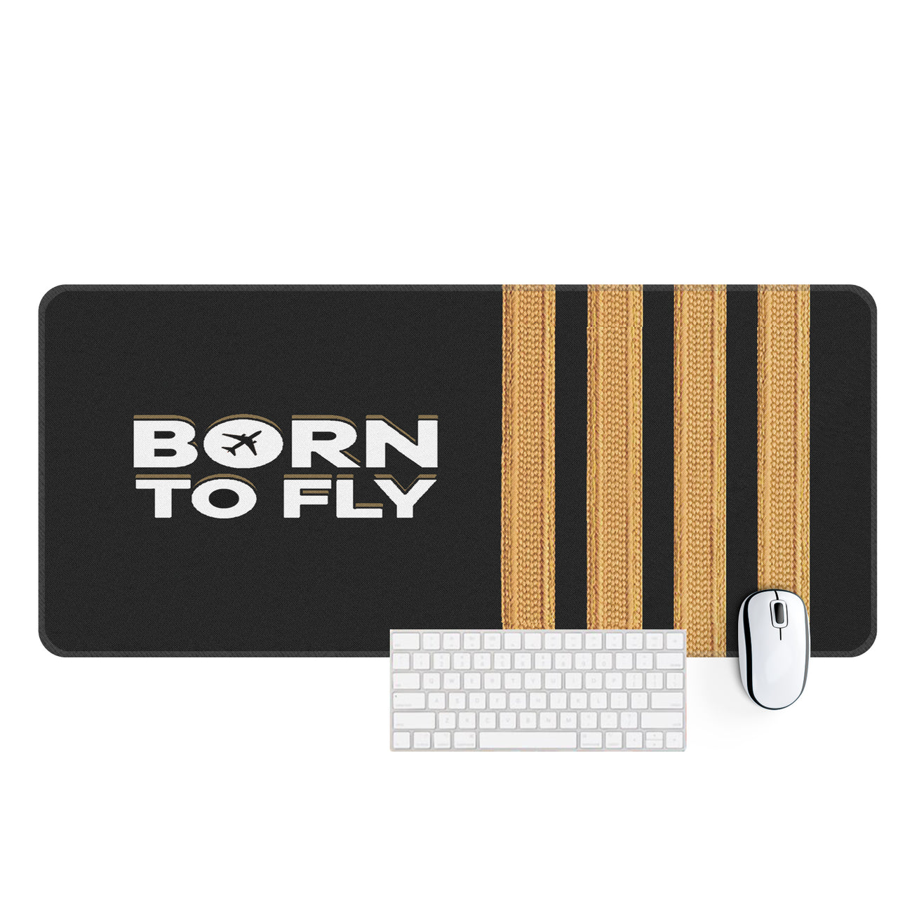 Born to Fly & Pilot Epaulettes 4 Lines Designed Desk Mats