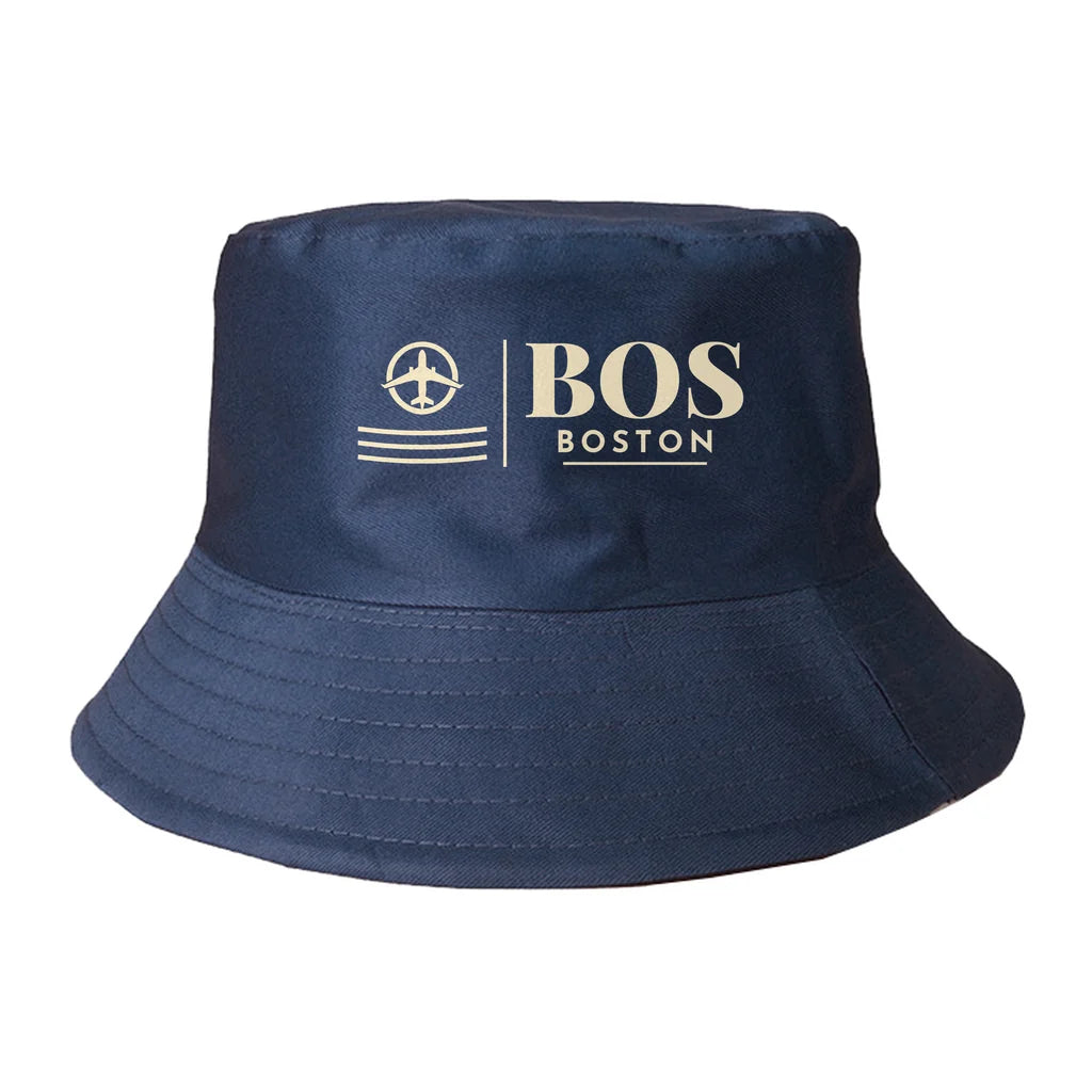 Boston Logan International Airport (BOS) summer hat - dark blue