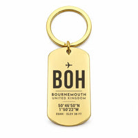 Thumbnail for Bournemouth Airport BOH - Key Chain - Original Design - Gold