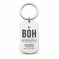 Thumbnail for Bournemouth Airport BOH - Key Chain - Original Design - Silver