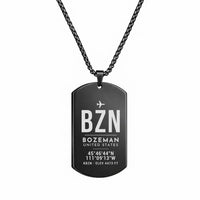 Thumbnail for Bozeman Yellowstone International Airport BZN - Necklace - Original Design - Black