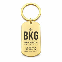 Thumbnail for Branson Airport BKG - Key Chain - Original Design - Gold