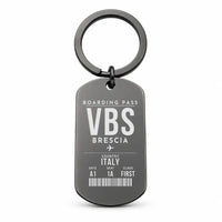 Thumbnail for Brescia Airport VBS - Key Chain - Boarding Pass Style - Black
