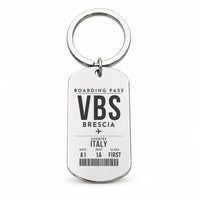 Thumbnail for Brescia Airport VBS - Key Chain - Boarding Pass Style - Silver