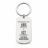 Thumbnail for Brescia Airport VBS - Key Chain - Customizable Boarding Pass - Silver