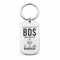 Thumbnail for Brindisi Airport BDS - Key Chain - Boarding Pass Style - Silver