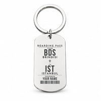 Thumbnail for Brindisi Airport BDS - Key Chain - Customizable Boarding Pass - Silver
