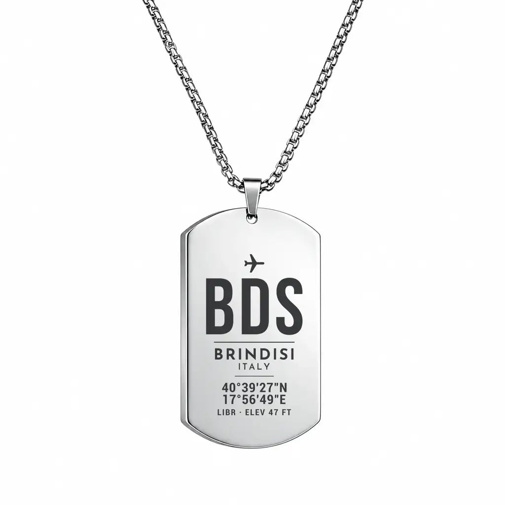 Brindisi Airport BDS - Necklace - Original Design - Silver