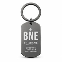 Thumbnail for Brisbane Airport BNE - Key Chain - Original Design - Black