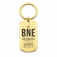 Thumbnail for Brisbane Airport BNE - Key Chain - Original Design - Gold