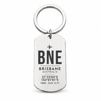Thumbnail for Brisbane Airport BNE - Key Chain - Original Design - Silver