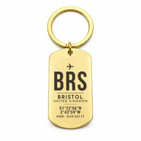 Thumbnail for Bristol Airport BRS - Key Chain - Original Design - Gold