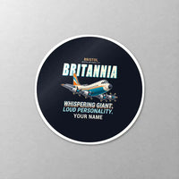 Thumbnail for Bristol Britannia 312 - Cartoon + Name - Circle Sticker - Close-up