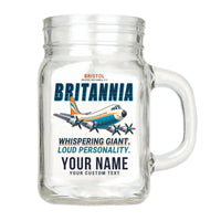 Thumbnail for Bristol Britannia 312 - Cartoon + Name - Cocktail Glass (Mason Jar)