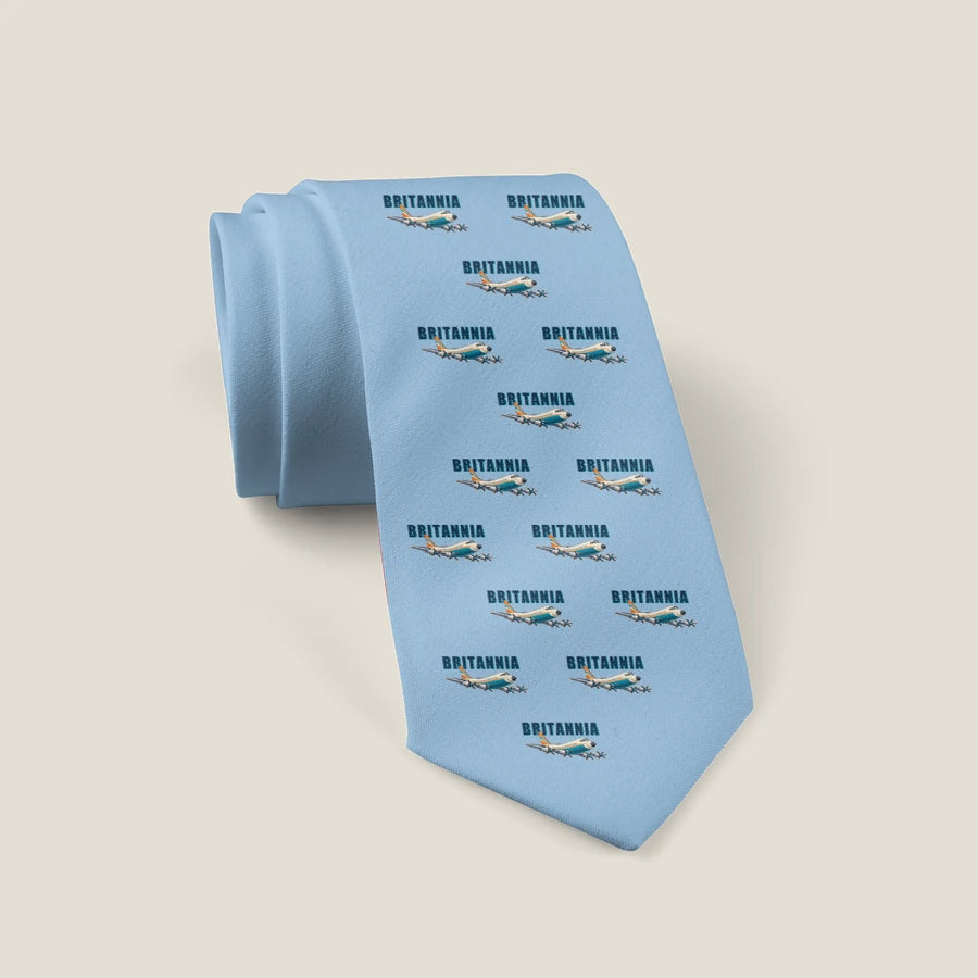 Bristol Britannia 312 - Cartoon Pattern - Tie - Light Blue