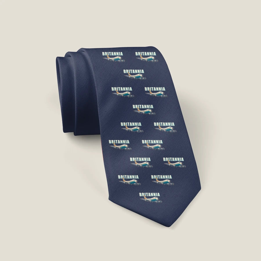 Bristol Britannia 312 - Cartoon Pattern - Tie - Navy Blue