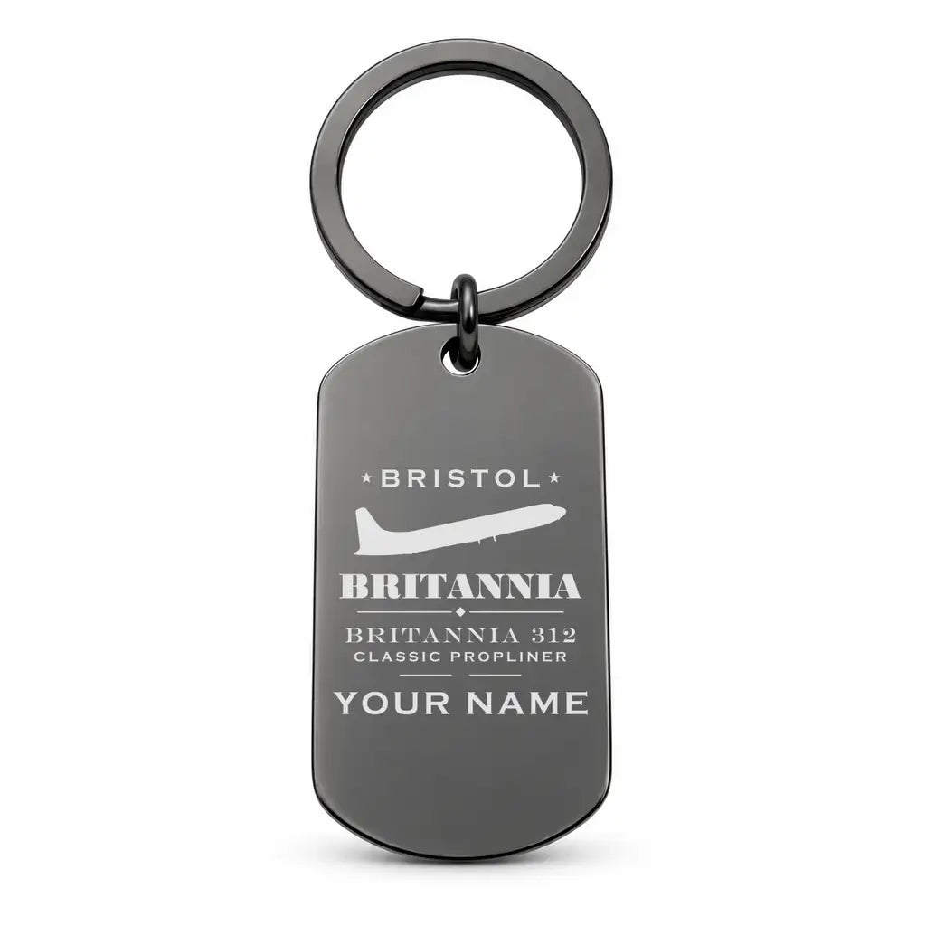 Bristol Britannia 312 - Key Chain - Heritage + Name - Black
