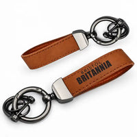 Thumbnail for Bristol Britannia 312 - Leather Key Chain - Horseshoe Buckle - Tag - Camel