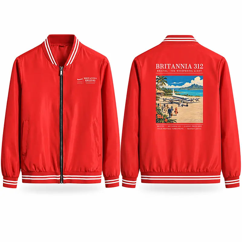 Bristol Britannia 312 Stylish Jackets - Baseball Collar - Poster - Red
