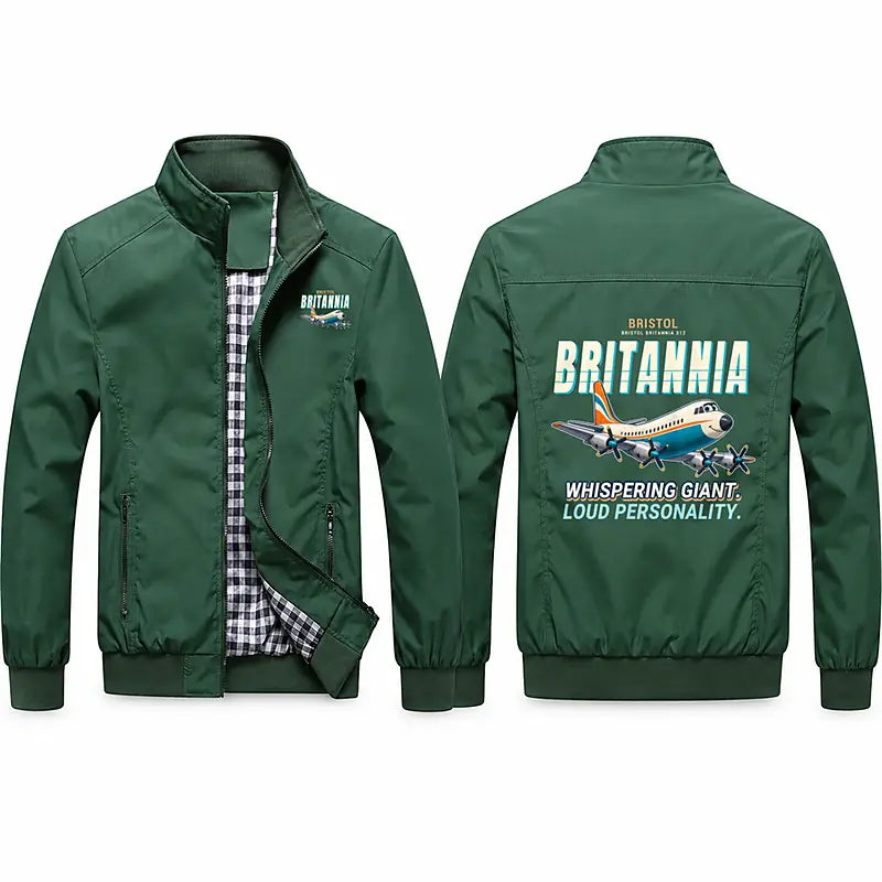 Bristol Britannia 312 Stylish Jackets - Stand Collar - Cartoon - Green