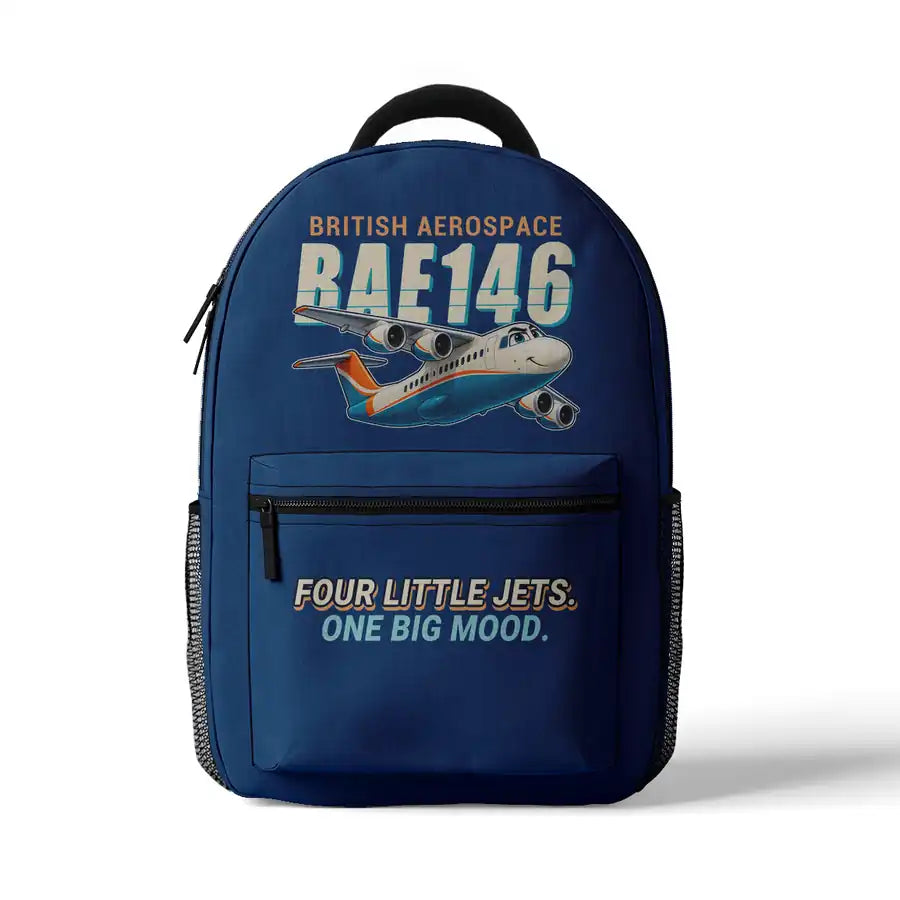 British Aerospace 146-200 - 3D Backpack - Cartoon - Blue