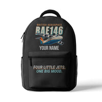 Thumbnail for British Aerospace 146-200 - 3D Backpack - Cartoon + Name - Gray
