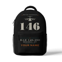 Thumbnail for British Aerospace 146-200 - 3D Backpack - Heritage + Name - Black