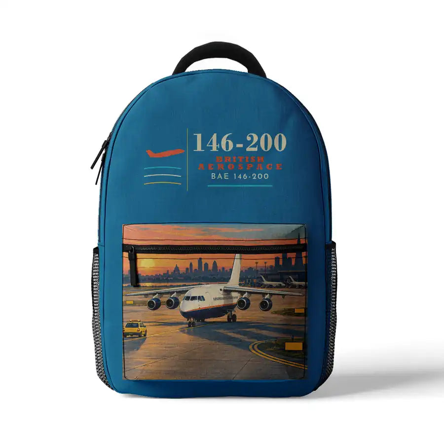 British Aerospace 146-200 - 3D Backpack - Light Blue
