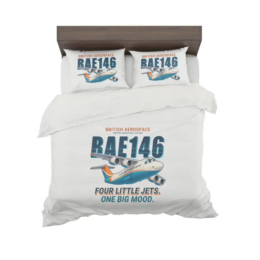 British Aerospace 146-200 - Cartoon - Bedding Set - White