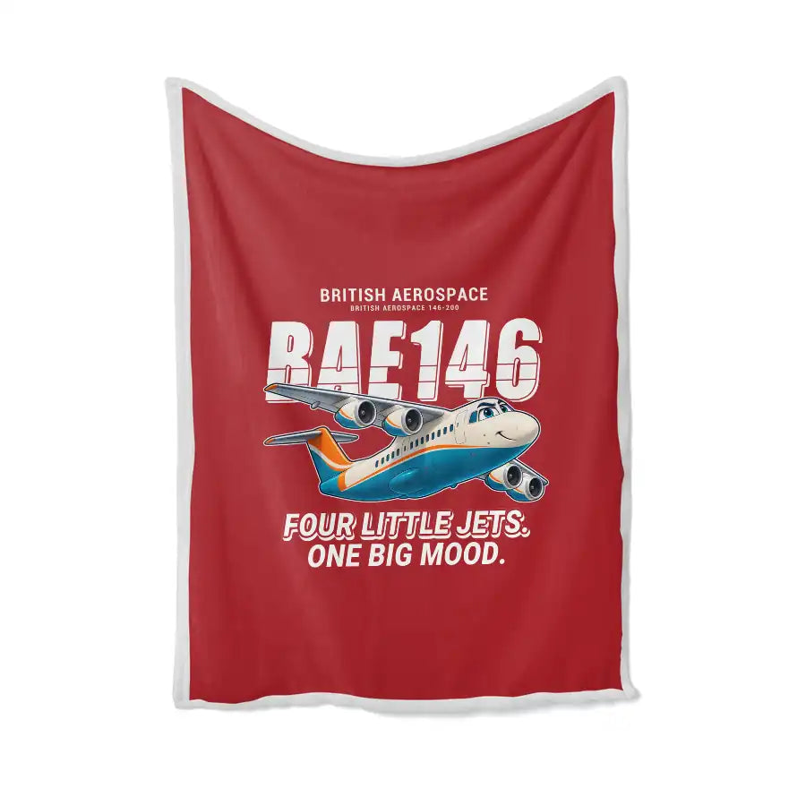 British Aerospace 146-200 - Cartoon - Blanket - Red