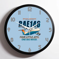 Thumbnail for British Aerospace 146-200 - Cartoon - Framed - Light Blue